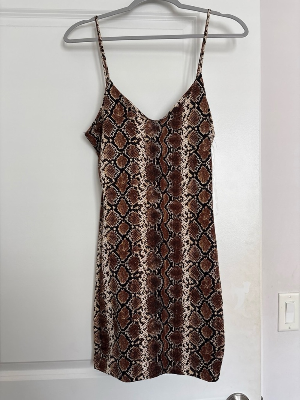 Women’s Brown Snake Print Slip Dress